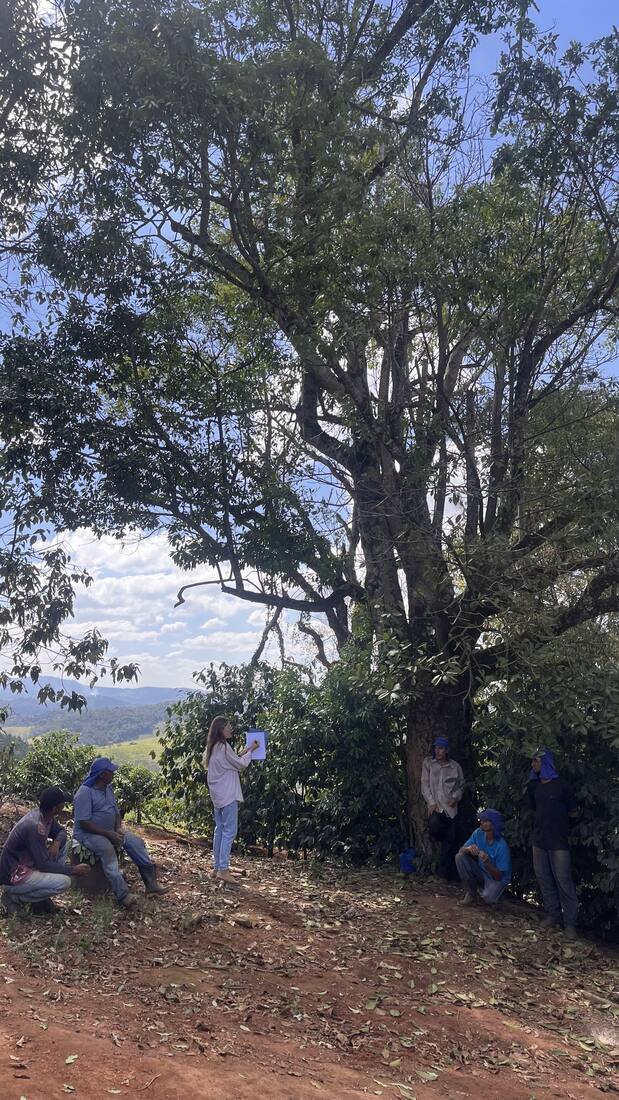 Yasmim Fernandes em vistoria com equipe de campo